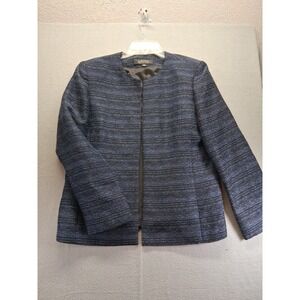 Kasper Women's Navy Blue Jacket Blazer Suit Size 14